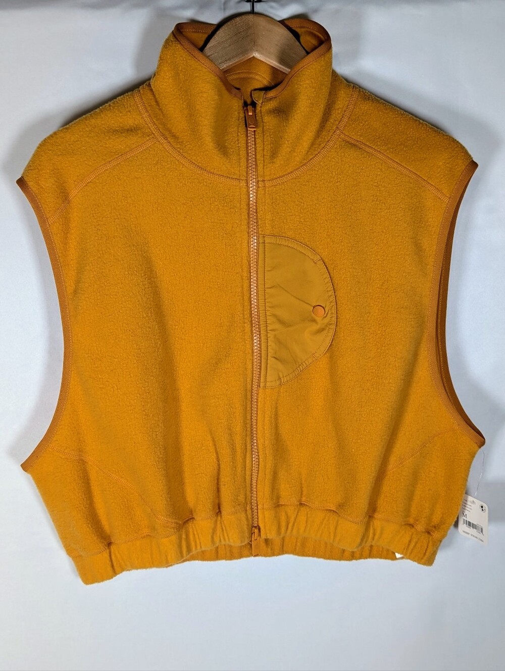 Free People (YELLOW) Sleeveless Fleece Vest in Mustard - Zip Front - Picture 2 of 7